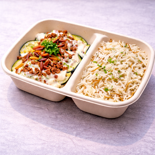 CREAMY BAKED ZUCCHINI WITH BEEF AND VERMICELLI RICE